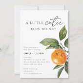 小さなかわいこちゃんは柑橘系の赤ちゃんシャワーの途中にある 招待状 (正面)