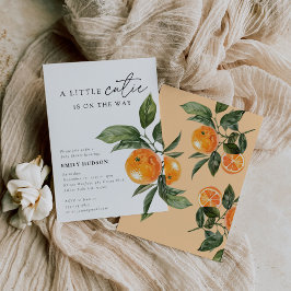 小さなかわいこちゃんは柑橘系の赤ちゃんシャワーの途中にある 招待状