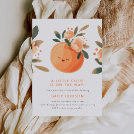 小さなかわいこちゃんは柑橘系の赤ちゃんシャワーの途中にある 招待状