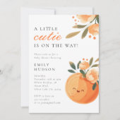 小さなかわいこちゃんは柑橘系の赤ちゃんシャワーの途中にある 招待状 (正面)