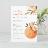 小さなかわいこちゃんは柑橘系の赤ちゃんシャワーの途中にある 招待状 (スタンド正面)