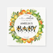 小さなかわいこちゃんオレンジの柑橘系ベビーシャワーナプキン スタンダードカクテルナプキン (正面)