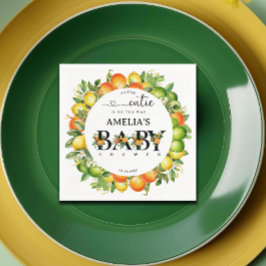 小さなかわいこちゃんオレンジの柑橘系ベビーシャワーナプキン スタンダードカクテルナプキン