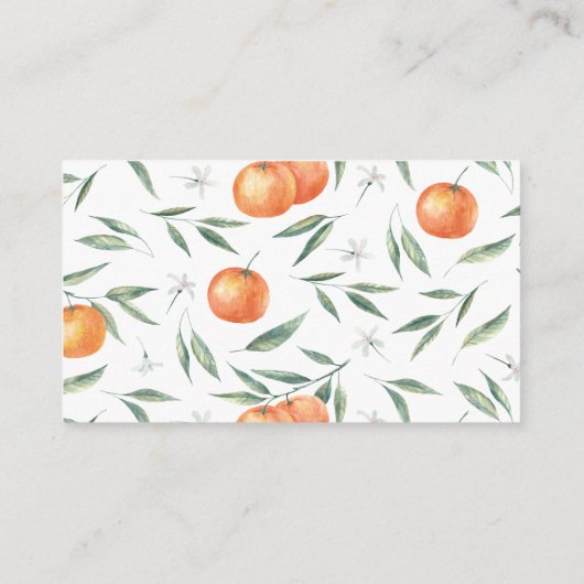 小さなかわいこちゃんオレンジの柑橘系ベビーシャワー エンクロージャーカード (裏面)