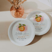 小さなかわいこちゃんオレンジクレメンチンベビーシャワー ペーパープレート