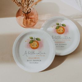 小さなかわいこちゃんオレンジクレメンチンベビーシャワー ペーパープレート