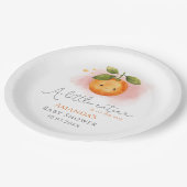 小さなかわいこちゃんオレンジクレメンチンベビーシャワー ペーパープレート (アングル)