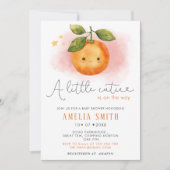 小さなかわいこちゃんオレンジクレメンチンベビーシャワー 招待状 (正面)