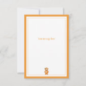 小さなかわいこちゃんオレンジベア赤ちゃんシャワー サンキューカード (裏面)