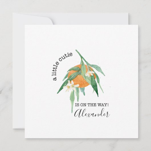 小さなかわいこちゃんオレンジユーカリベビーありがとう 招待状 (裏面)