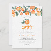 小さなかわいこちゃんオレンジ柑橘系ベビーシャワー 招待状 (正面)