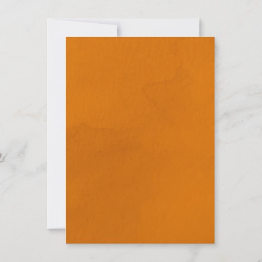 小さなかわいこちゃんオレンジ男女兼用色の赤ちゃんシャワー 招待状 (裏面)