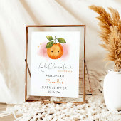 小さなかわいこちゃんオレンジ色の赤ちゃんシャワーへようこそ ポスター