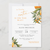 小さなかわいこちゃんオレンジ色の赤ちゃんシャワー招待状 招待状 (正面)