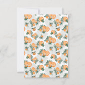 小さなかわいこちゃんオレンジ色の赤ちゃんシャワー サンキューカード (裏面)