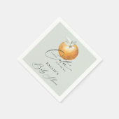 小さなかわいこちゃんオレンジ色の赤ちゃんシャワー スタンダードカクテルナプキン (角)