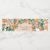 小さなかわいこちゃんオレンジ色の赤ちゃんシャワー ペットボトルラベル (シングルラベル)