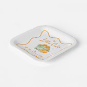 小さなかわいこちゃんオレンジ色の赤ちゃんシャワー ペーパープレート (傾斜あり)