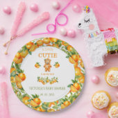 小さなかわいこちゃんオレンジ色の赤ちゃんシャワー ペーパープレート (パーティー)