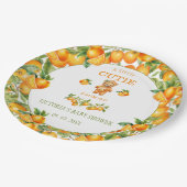 小さなかわいこちゃんオレンジ色の赤ちゃんシャワー ペーパープレート (アングル)