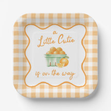 小さなかわいこちゃんオレンジ色の赤ちゃんシャワー