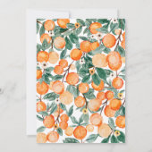 小さなかわいこちゃんオレンジ色の赤ちゃんシャワー 招待状 (裏面)