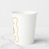 小さなかわいこちゃんオレンジ色の赤ちゃんシャワー 紙コップ (左)