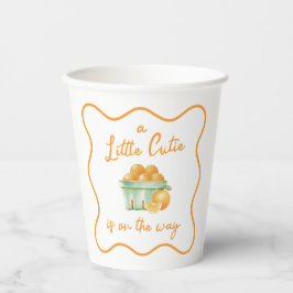 小さなかわいこちゃんオレンジ色の赤ちゃんシャワー 紙コップ