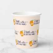 小さなかわいこちゃんオレンジ赤ちゃんシャワー紙カップ 紙コップ (裏面)