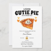 小さなかわいこちゃんカボチャのパイ秋の秋赤ちゃんシャワー 招待状 (正面)