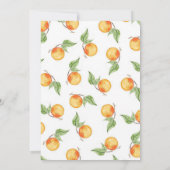 小さなかわいこちゃんクレメンチンオレンジ色の赤ちゃんシャワー 招待状 (裏面)