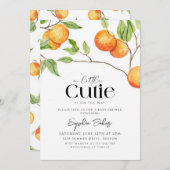 小さなかわいこちゃんクレメンチンオレンジ色の赤ちゃんシャワー 招待状 (正面/裏面)
