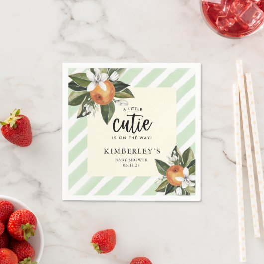 小さなかわいこちゃんクレメンチンベビーシャワー紙 スタンダードカクテルナプキン (インサイチュ)