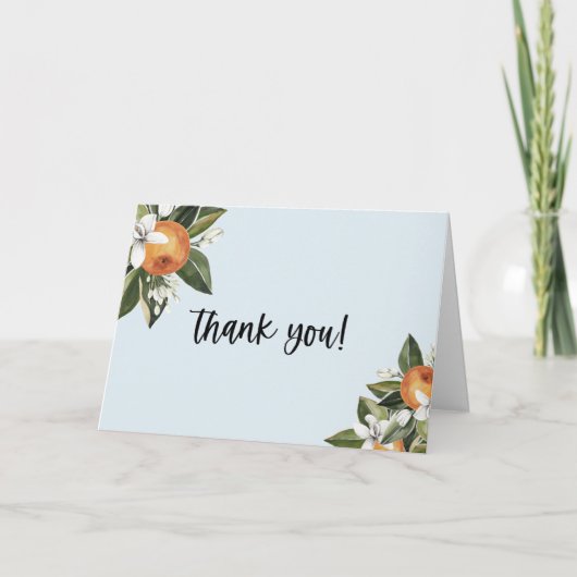 小さなかわいこちゃんクレメンチンボーイBABYシャワーパーティー サンキューカード (正面)