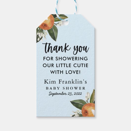 小さなかわいこちゃんクレメンチン赤ちゃんシャワー好意ギフトT ギフトタグ (正面)