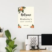 小さなかわいこちゃんクレメンチン赤ちゃんシャワー歓迎サイン ポスター (ホームオフィス)