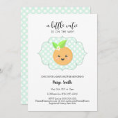 小さなかわいこちゃんクレメンチン赤ちゃんシャワー 招待状 (正面/裏面)