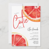 小さなかわいこちゃんグレープフルーツ柑橘系ベビーシャワー 招待状 (正面)