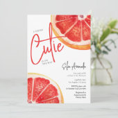 小さなかわいこちゃんグレープフルーツ柑橘系ベビーシャワー 招待状 (スタンド正面)