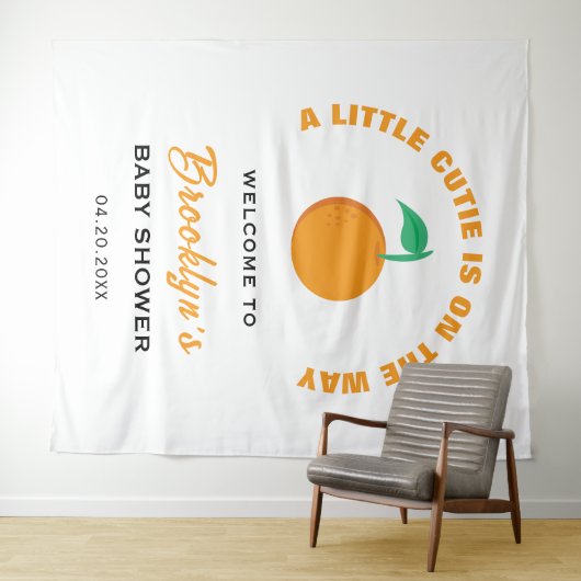 小さなかわいこちゃんジェンダーのニューラルベビーシャワーの背景 タペストリー (インサイチュ(横))