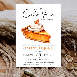 小さなかわいこちゃんパイかぼちゃの秋赤ちゃんシャワー 招待状