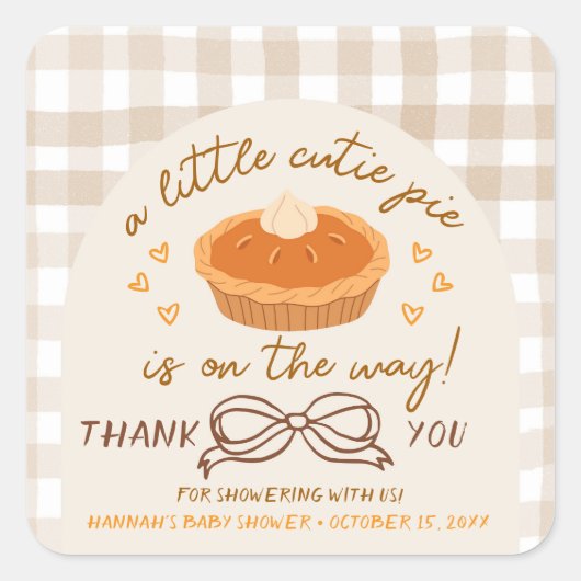 小さなかわいこちゃんパイが彼の道にある – 小さなステッカー スクエアシール (正面)