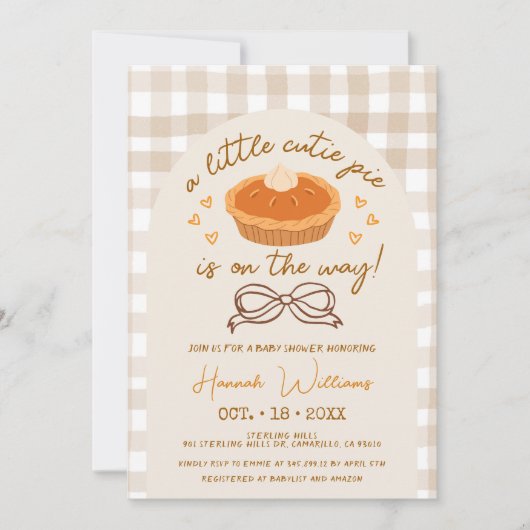 小さなかわいこちゃんパイが彼の道を行く 招待状 (正面)