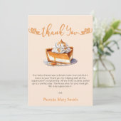 小さなかわいこちゃんパイが赤ちゃんシャワーの途中にある サンキューカード (スタンド正面)