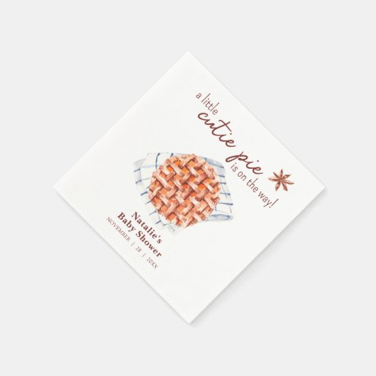 小さなかわいこちゃんパイが赤ちゃんシャワーの途中にある スタンダードカクテルナプキン (角)