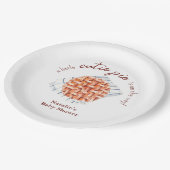 小さなかわいこちゃんパイが赤ちゃんシャワーの途中にある ペーパープレート (アングル)