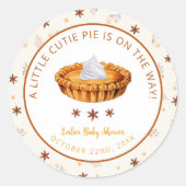 小さなかわいこちゃんパイが赤ちゃんシャワーの途中にある ラウンドシール (正面)