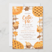 小さなかわいこちゃんパイが途中にある | 赤ちゃんシャワー 招待状 (正面)