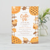 小さなかわいこちゃんパイが途中にある | 赤ちゃんシャワー 招待状 (スタンド正面)