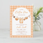 小さなかわいこちゃんパイが途中の赤ちゃんシャワー 招待状 (スタンド正面)